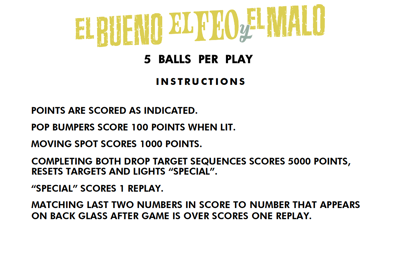 El Bueno El Feo y el Malo - Arcade - Controls Information (World) - 1149x802