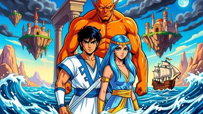 Sindibad: Chitei no Dai Makyuu - Fanart - Background (Japan) - 800x450
