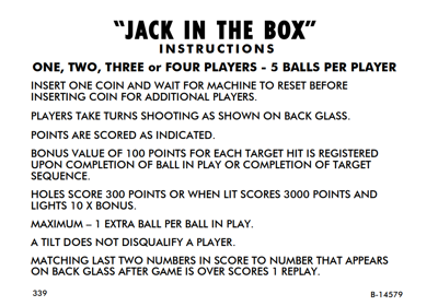 Jack in the Box - Arcade - Controls Information (World) - 1004x703