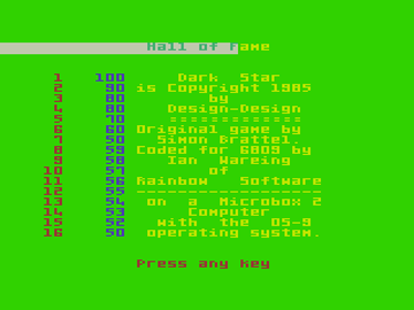 Dark Star - Screenshot - Game Title (Europe) - 320x240