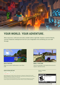 Minecraft: Xbox 360 Edition - Fanart - Box - Back (World) - 1700x2400