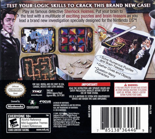 Sherlock Holmes and the Mystery of Osborne House - Box - Back (North America) - 800x717