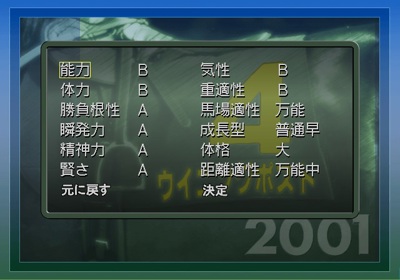 Winning Post 4 Maximum 2001 - Screenshot - Gameplay (Japan) - 640x448