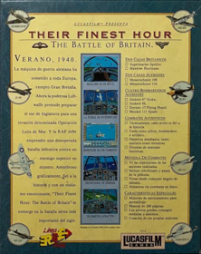 Their Finest Hour: The Battle of Britain - Box - Back (Spain) - 556x702