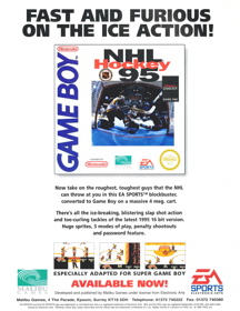 NHL Hockey 95 - Advertisement Flyer - Front (United Kingdom) - 1711x2217