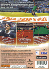 Virtua Tennis 2009 - Box - Back (Germany) - 600x842
