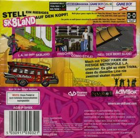 Tony Hawk's American Sk8land - Box - Back (Europe) - 814x800