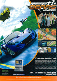Racing Gears Advance - Advertisement Flyer - Front (United Kingdom) - 1536x2200