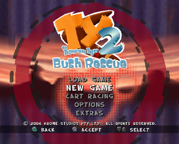 Ty the Tasmanian Tiger 2: Bush Rescue - Screenshot - Game Select (World) - 640x512