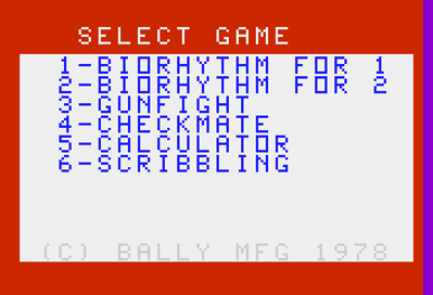 Biorhythm - Screenshot - Game Select (North America) - 352x240
