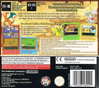 Pokémon Mystery Dungeon: Explorers of Sky - Box - Back (Germany) - 901x800