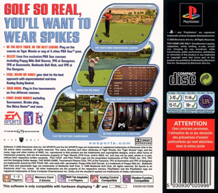 Tiger Woods PGA Tour 2000 - Box - Back (Europe) - 736x650