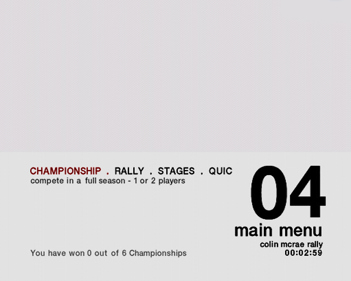 Colin McRae Rally 04 - Screenshot - Game Select (Europe) - 640x512