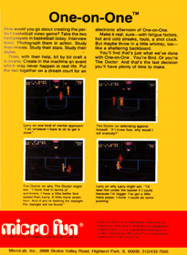 Julius Erving and Larry Bird Go One-on-One - Box - Back (North America) - 497x680