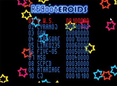 Rebooteroids - Screenshot - High Scores (World) - 600x443