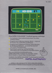 Super Challenge Football - Box - Back (North America) - 600x835