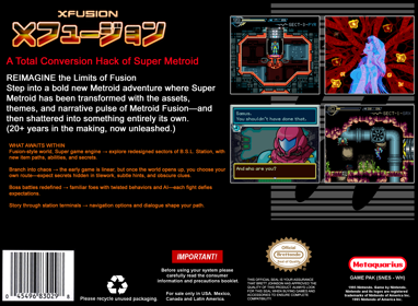 Super Metroid X-Fusion - Box - Back (United States) - 2175x1596