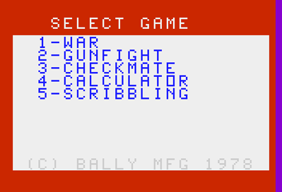WAR - Screenshot - Game Select (North America) - 352x240