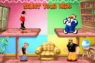 Popeye: Rush for Spinach - Screenshot - Game Select (World) - 240x160