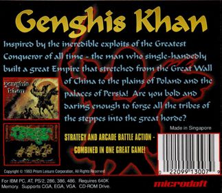 Genghis Khan (1991) - Box - Back (United Kingdom) - 922x800