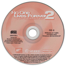 No One Lives Forever 2: A Spy in H.A.R.M.'s Way - Disc (Brazil) - 800x800