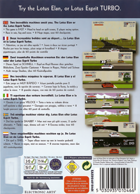 Lotus Turbo Challenge - Box - Back (Europe) - 1082x1500