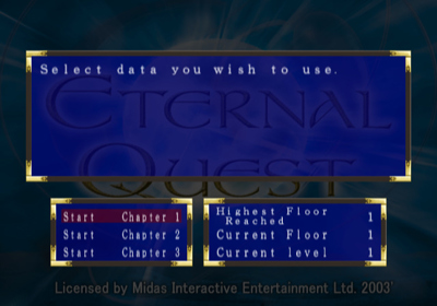 Eternal Quest - Screenshot - Game Select (World) - 640x448