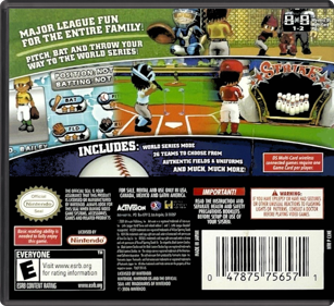 Little League World Series Baseball 2008 - Box - Back - Reconstructed (North America) - 774x708