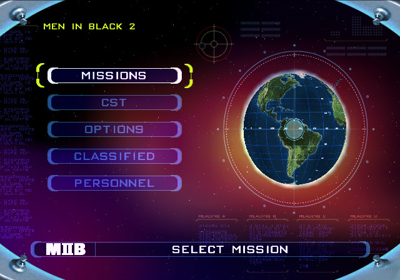 Men in Black II: Alien Escape - Screenshot - Game Select (World) - 640x448