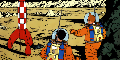 Tintin on the Moon - Fanart - Background (World) - 2400x1200