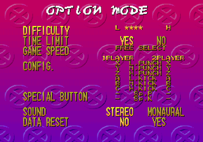 X-Men: Children of the Atom - Screenshot - Game Select (World) - 640x448