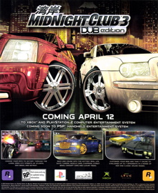 Midnight Club 3: Dub Edition - Advertisement Flyer - Front (United States) - 1935x2366