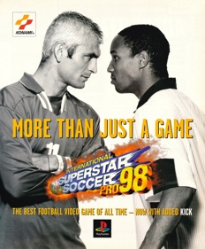 International Superstar Soccer Pro '98 - Advertisement Flyer - Front (United Kingdom) - 1815x2197