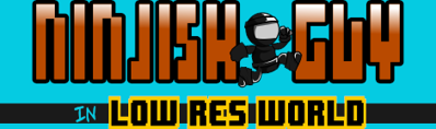 Ninjish Guy in Low-Res World - Arcade - Marquee (World) - 469x139