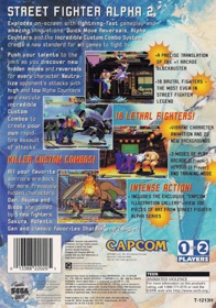 Street Fighter Alpha 2 - Box - Back (North America) - 1647x2353