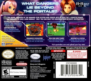 Spectrobes: Beyond the Portals - Box - Back (North America) - 768x680