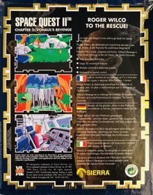 Space Quest II: Chapter II: Vohaul's Revenge - Box - Back (Europe) - 629x800