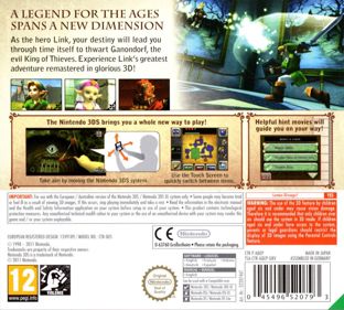 The Legend of Zelda: Ocarina of Time 3D - Box - Back (Europe) - 889x800