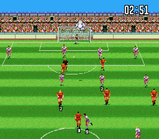 Takeda Nobuhiro no Super League Soccer - Screenshot - Gameplay (Japan) - 256x224