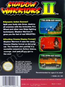 Ninja Gaiden II: The Dark Sword of Chaos - Box - Back (Europe) - 1200x1600