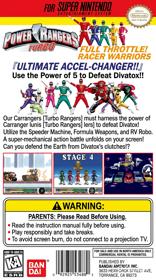 Gekisou Sentai Carranger: Zenkai! Racer Senshi - Fanart - Box - Back (North America) - 768x1376