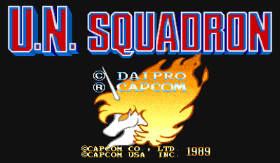 U.N. Squadron - Screenshot - Game Title (North America) - 384x224