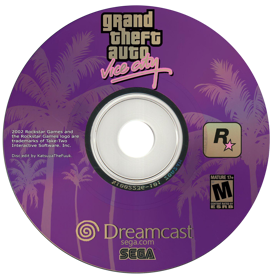 Grand Theft Auto Vice City - Disc (United States) - 1424x1456