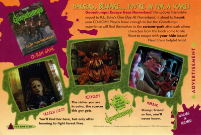 Goosebumps: Escape from Horrorland - Advertisement Flyer - Front (United States) - 1000x671