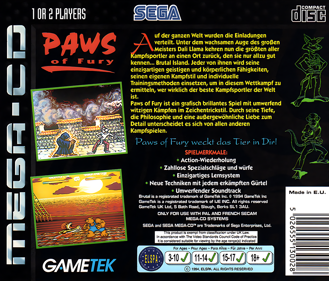 Brutal: Paws of Fury - Box - Back (Germany) - 1294x1105