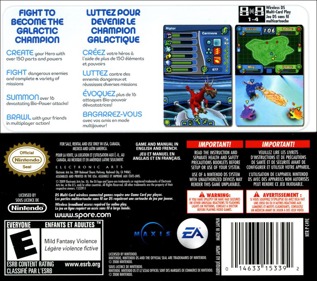 Spore: Hero Arena - Box - Back (North America) - 768x680