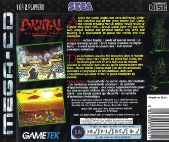 Brutal: Paws of Fury - Box - Back (Europe) - 1622x1364