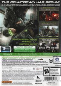 Tom Clancy's Splinter Cell: Blacklist - Box - Back (North America) - 570x800