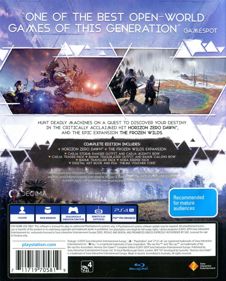 Horizon Zero Dawn: Complete Edition - Box - Back (Oceania) - 644x800
