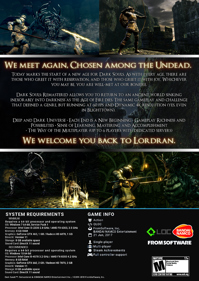 Dark Souls: Remastered - Fanart - Box - Back (North America) - 1063x1500